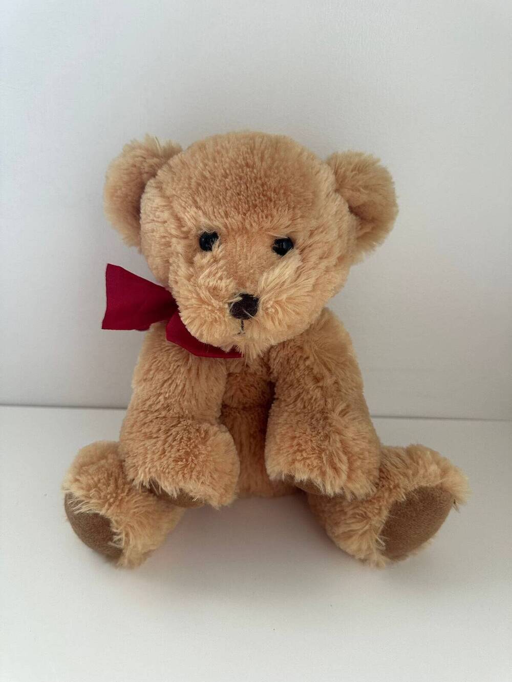 Russ “Giles” the Teddy Bear Plush Stuffed Animal Red Bow (10 inch)